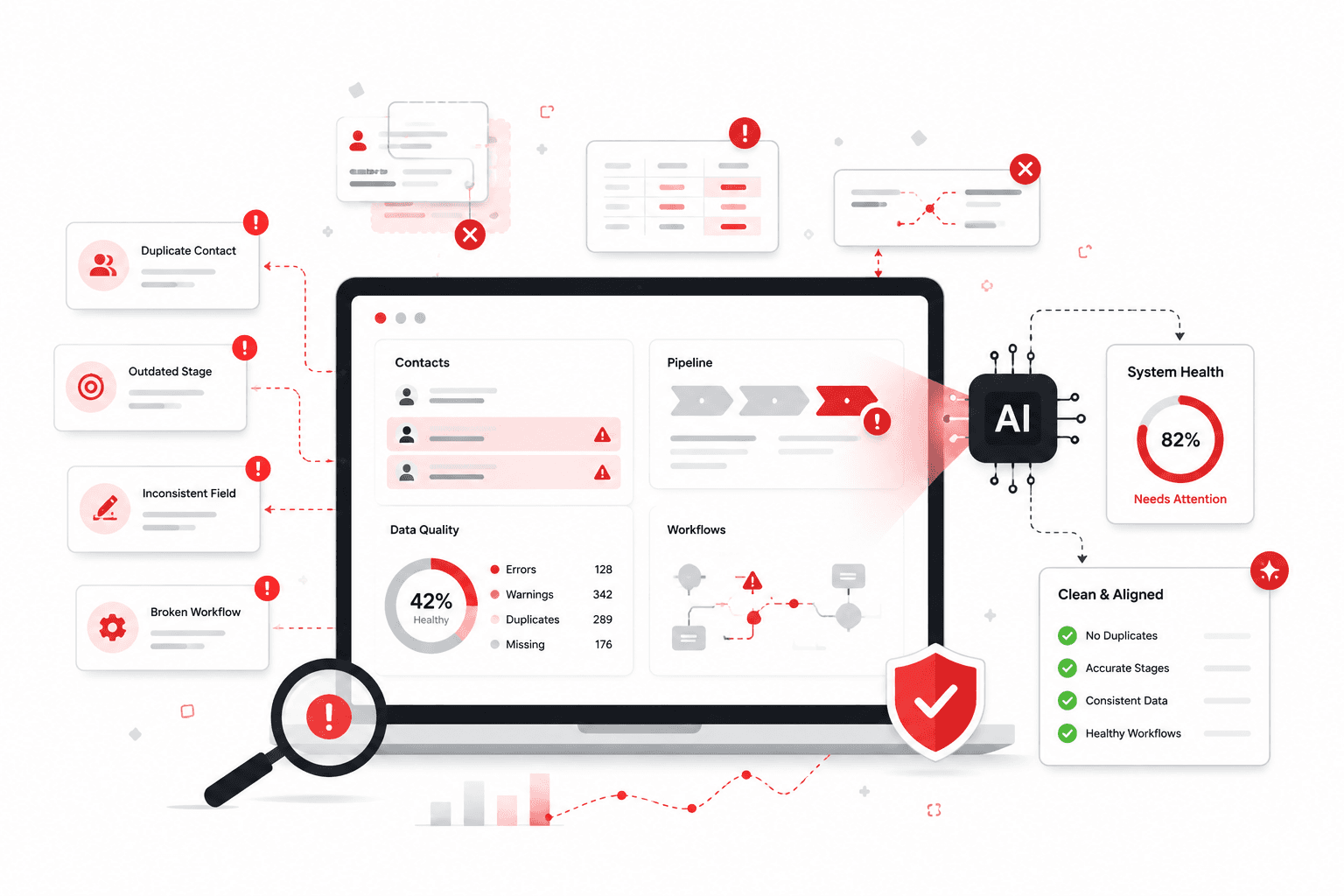 CRM data quality problems illustration