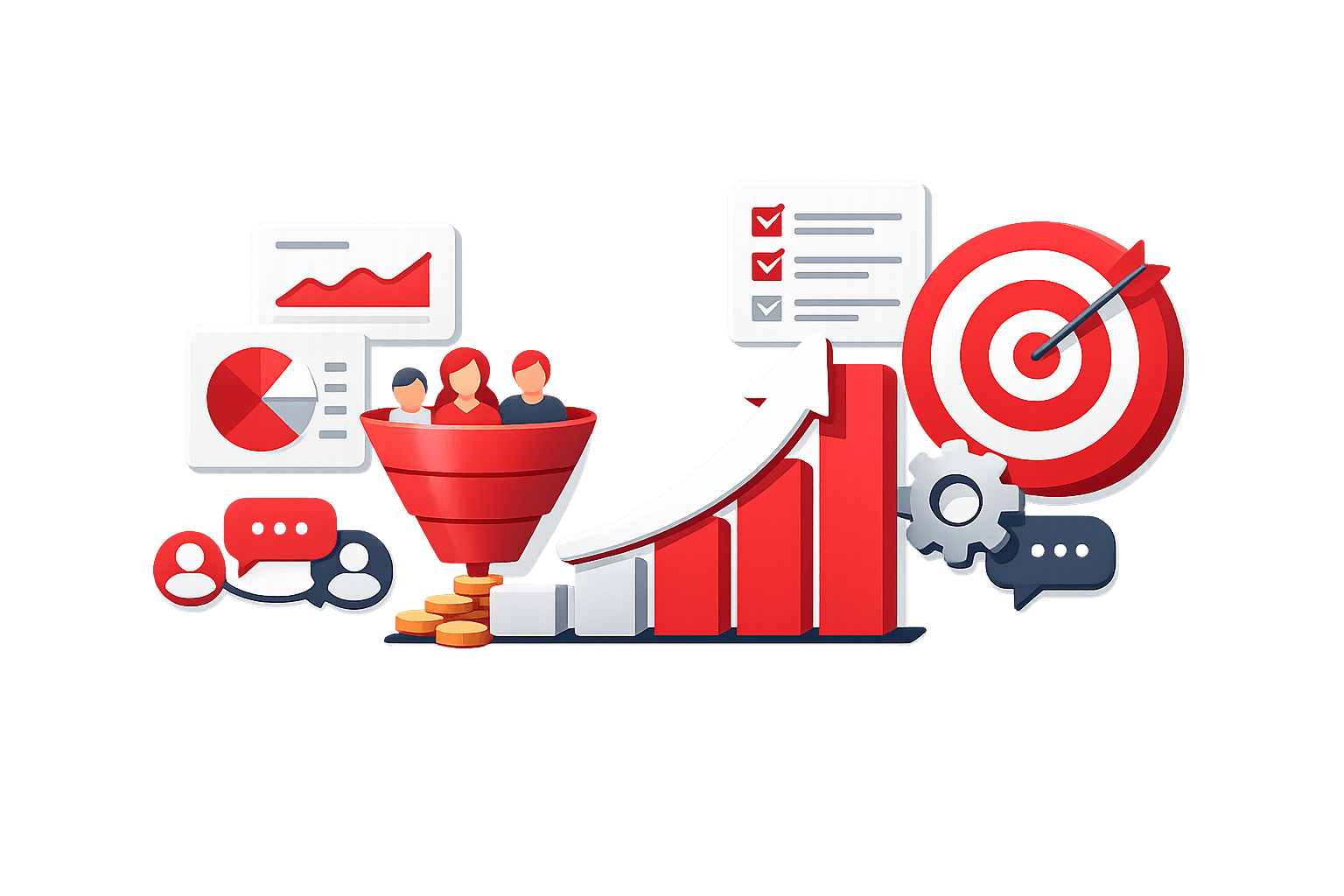 CRM and revenue operations insights illustration