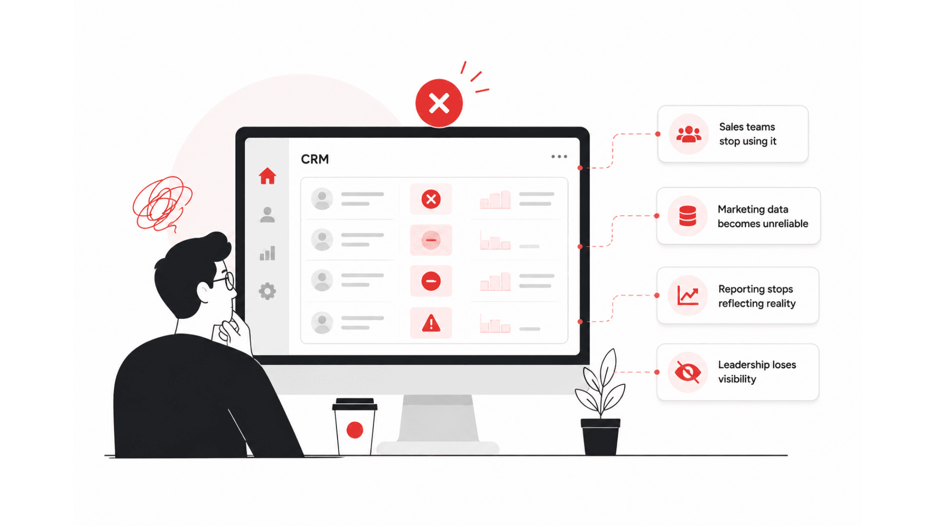 CRM implementation problems illustration